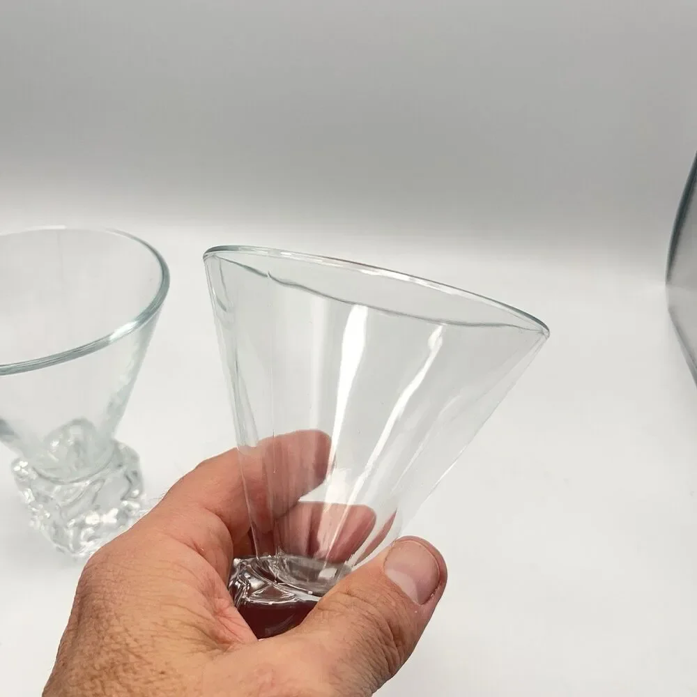 Vintage Set Disaronno Melting  Ice Cube Stemless Martini Glasses